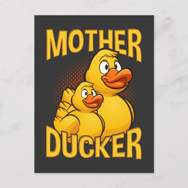 Rubber Duck Rude and Sarcasm Pun Postcard (Front)
