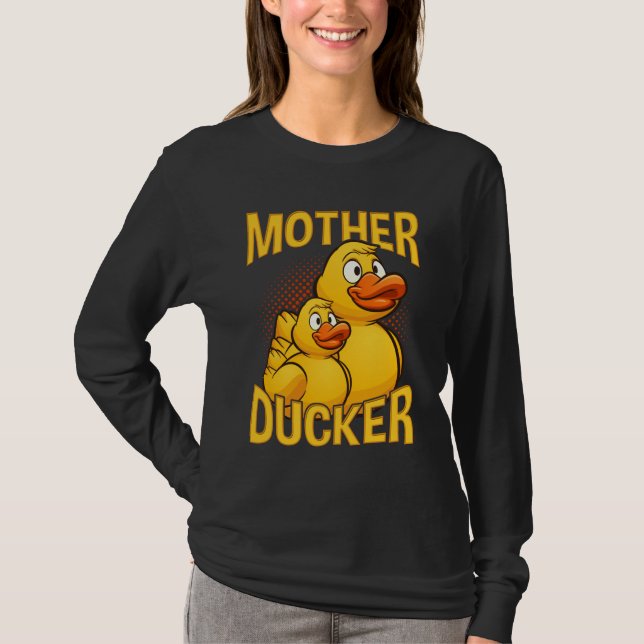 Rubber Duck Rude and Sarcasm Pun T-Shirt (Front)