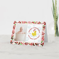 Rubber Duck Santa Christmas Photo Watercolor