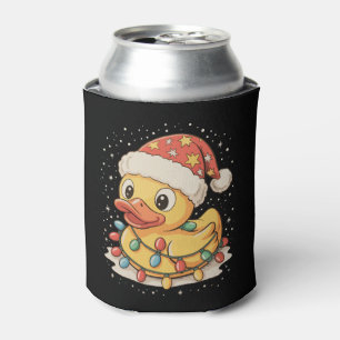 Rubber Duck Santa Hat Christmas Lights Xmas Snow Can Cooler
