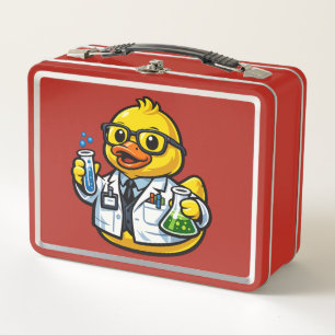 Rubber Duck Scientist Metal Lunch Box