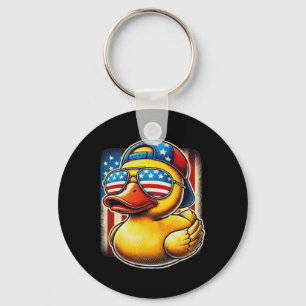 Rubber Duck Shirt Usa Flag Gift Funny Duckie Cool  Key Ring
