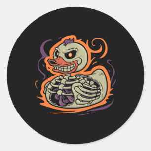 Rubber Duck Skeleton Rubber Duckie Costume Party  Classic Round Sticker