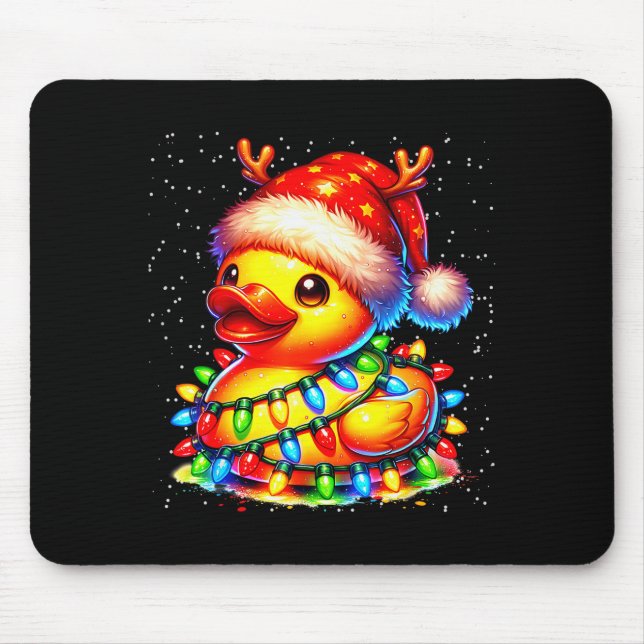 Rubber Duck Squad Christmas Light Reindeer Crew Xm Mouse Pad (Front)