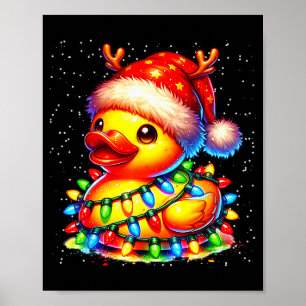 Rubber Duck Squad Christmas Light Reindeer Crew Xm Poster