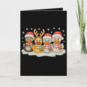 Rubber Duck Squad Santa Reindeer Christmas Lights Card