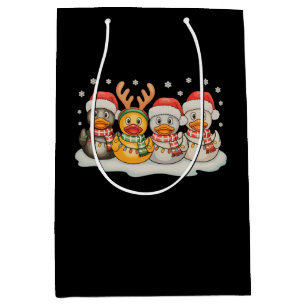 Rubber Duck Squad Santa Reindeer Christmas Lights Medium Gift Bag