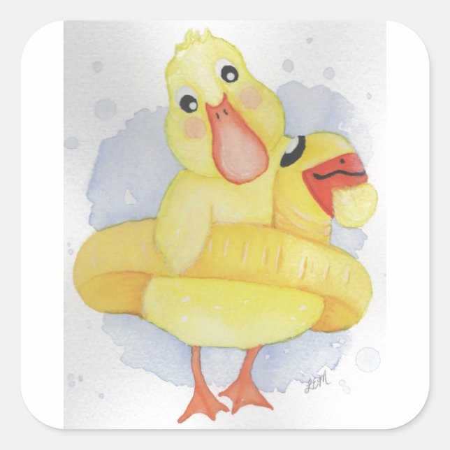 Rubber Duck Square Sticker (Front)