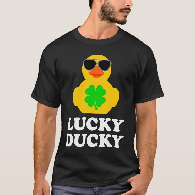 Rubber Duck Sunglasses Four Leaf C St Patrick's Da T-Shirt (Front)