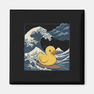 Rubber Duck Surfing Japanese Great Wave Magnet