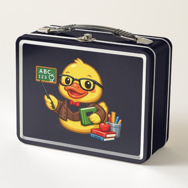 Rubber Duck Teacher Metal Lunch Box (Front)