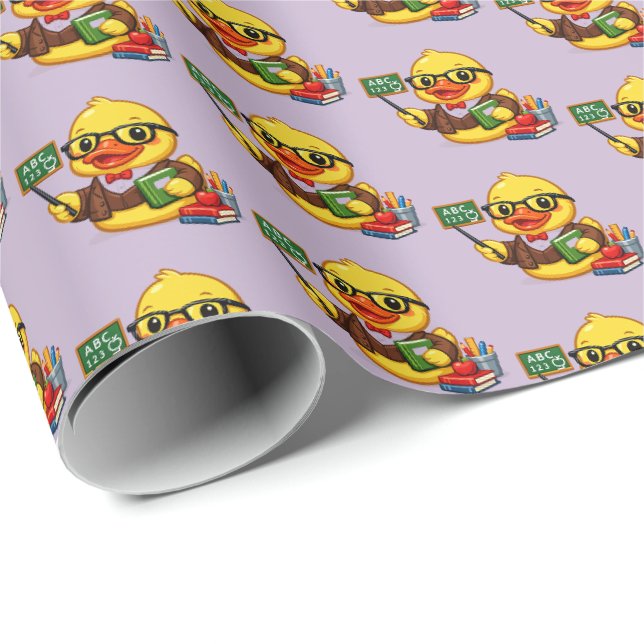 Rubber Duck Teacher Wrapping Paper (Roll Corner)