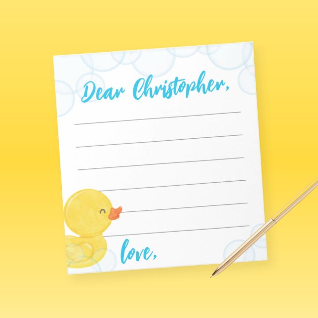 Rubber Duck Time Capsule / Advice Note Sheets (Watercolor Rubber Duck Time Capsule 1st Birthday or Wishes for Baby Note Sheets)
