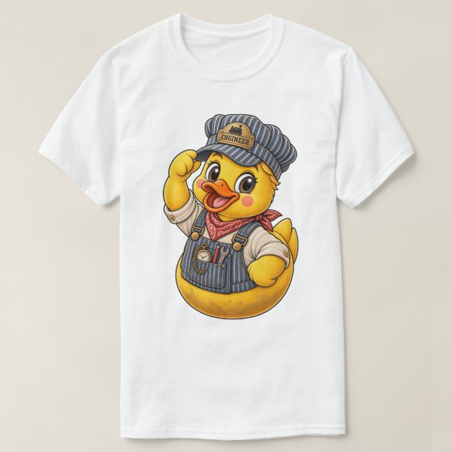 Rubber Duck Train Engineer Vintage Edition T-Shirt (Design Front)