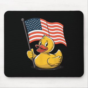 Rubber Duck Usa Flag Independence Day Bath Duck 3 Mouse Pad