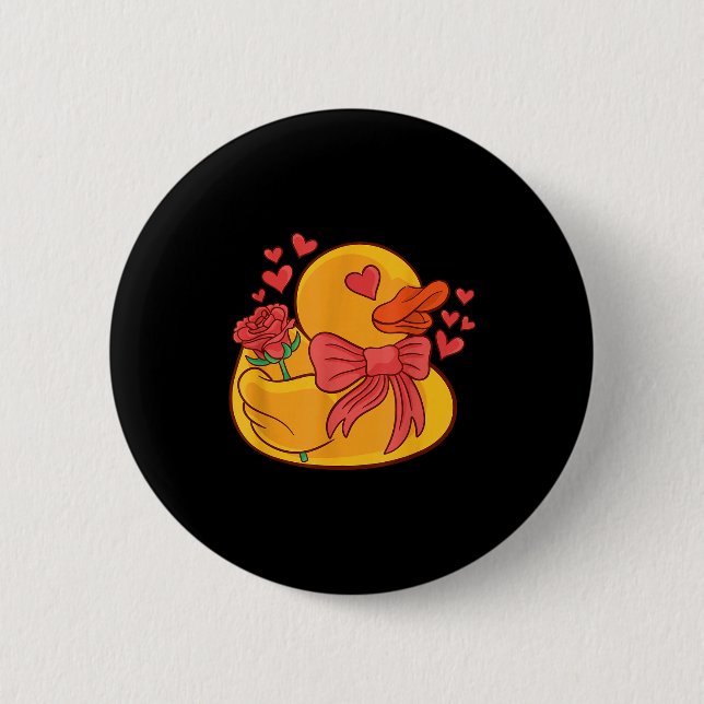 Rubber Duck Valentines Day Rubber Duckie  6 Cm Round Badge (Front)