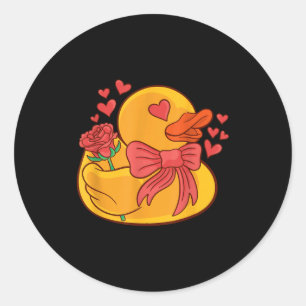 Rubber Duck Valentines Day Rubber Duckie Classic Round Sticker