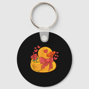 Rubber Duck Valentines Day Rubber Duckie  Key Ring