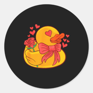 Rubber Duck Valentines Day Rubber Duckie T Shirt Classic Round Sticker