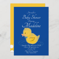 Rubber Duck Watercolored Baby Shower Invitation