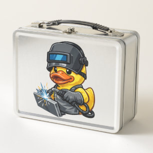 Rubber Duck Welder Metal Lunch Box