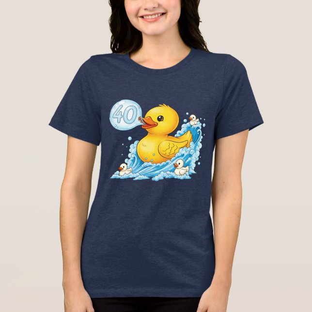 Rubber duck with bubble 40 bingo shirt (Front)