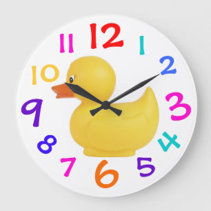 Rubber Duck With Colourful Numbers Clock