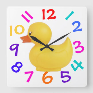 Rubber Duck With Colourful Numbers Clock