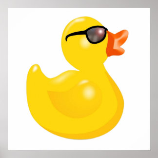 Rubber Duck With Sun Glasses Rubber Duck Yellow Du Poster