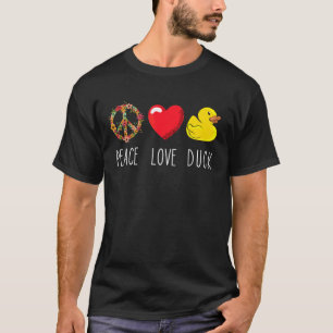 Rubber Duck Yellow Rubber Ducks Love Peace Rubber  T-Shirt
