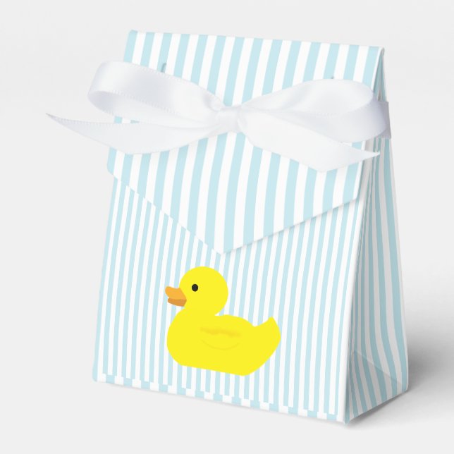 Rubber Duckie Blue Stripe Preppy Favour Box (Front Side)