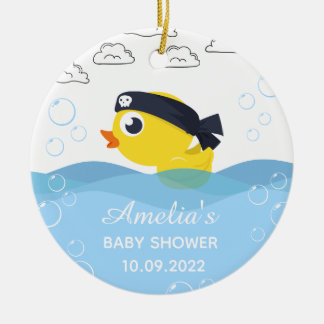 Rubber Duckie Boy's Baby Shower Ceramic Tree Decoration