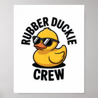 Rubber Duckie Crew Boat Pontoon Funny Rubber Duck