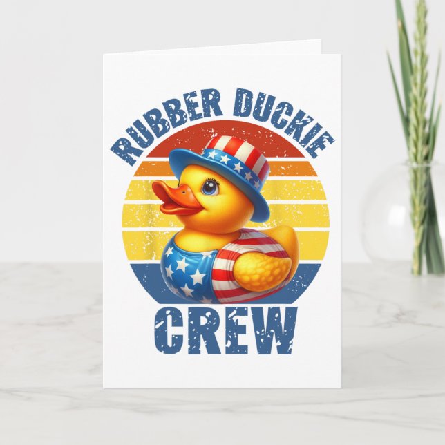 Rubber Duckie Crew Funny Duck  Card (Front)