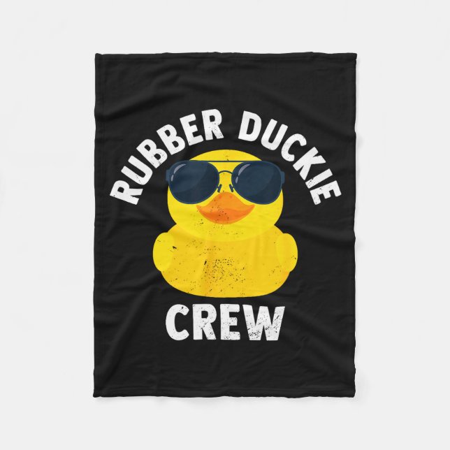 Rubber Duckie Crew Funny Rubber Duck  Fleece Blanket (Front)