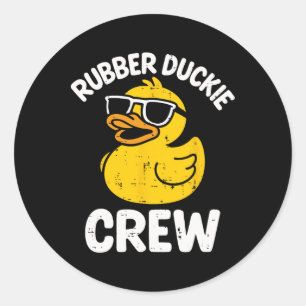 Rubber Duckie Crew Funny Yellow Duck Cool Squad Ma Classic Round Sticker