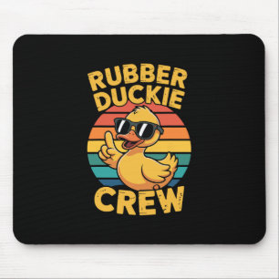 Rubber Duckie Crew Love Duck Cute Duck Retro Vinta Mouse Pad