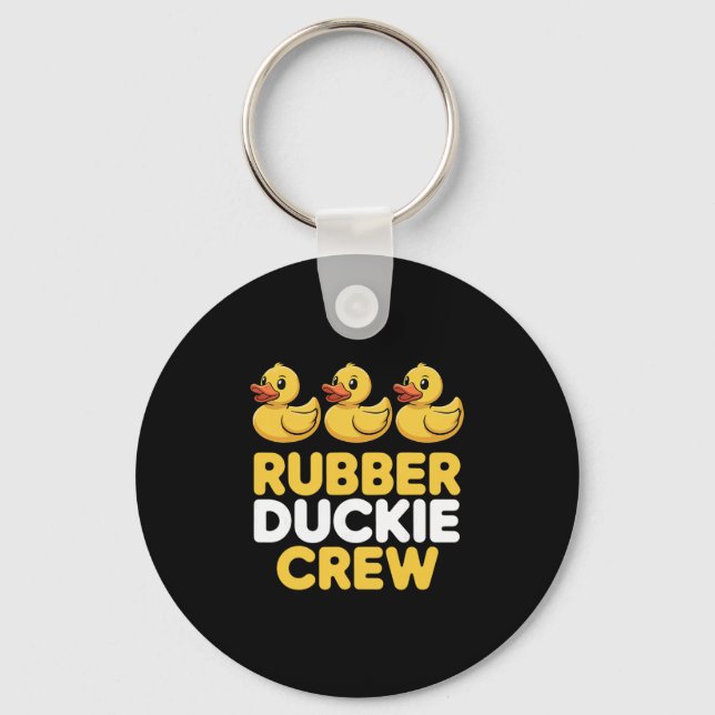 Rubber Duckie Crew Three Ducks Funny Ducks Ducklin Key Ring (Front)