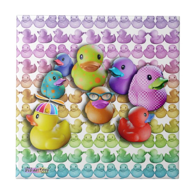 Rubber Duckies Ceramic Tile (Front)