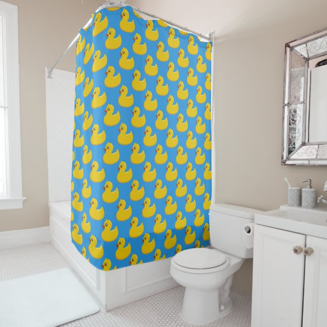 Rubber Duckies Pattern Shower Curtain (In Situ)