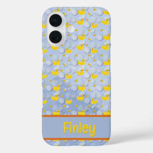 Rubber ducks and bubbles pattern iPhone 16 case
