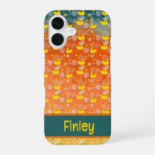 Rubber ducks and bubbles pattern iPhone 16 case
