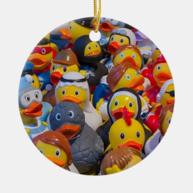 Rubber Ducks Ceramic Tree Decoration (Front)
