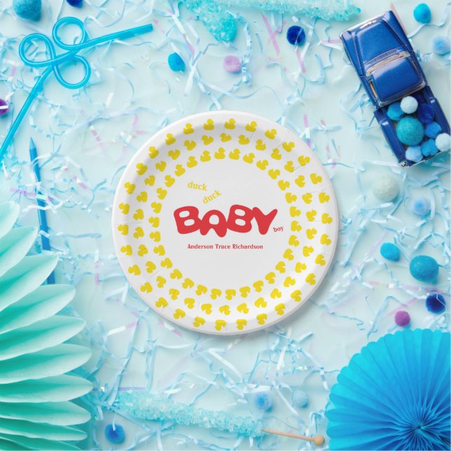 Rubber Ducks Duck Duck Baby Paper Plate (Party)