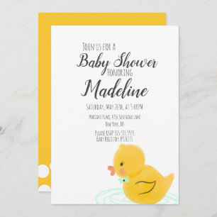Rubber Ducks Hand Drawn Baby Shower Invitation