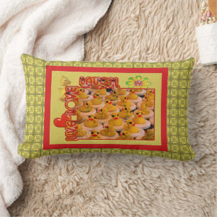Rubber Ducks Inspirational Lumbar Cushion