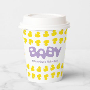 Rubber Ducks with Baby Name Paper Cups