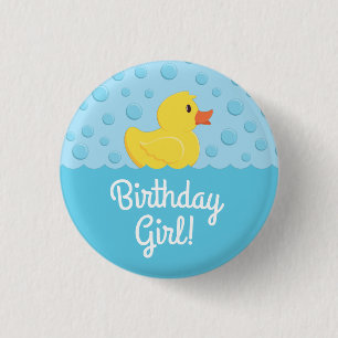 Rubber Ducky 1st Birthday Party Kids Baby 3 Cm Round Badge