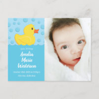 Rubber Ducky Baby Birth Announcement
