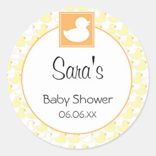 Rubber Ducky Baby Invitation or Favour Sticker